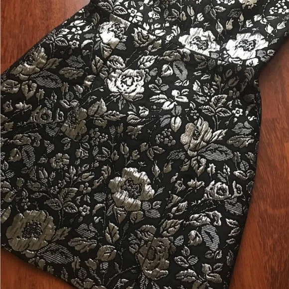 NWOT Alice + Olivia Maryann Metallic Jacquard Bow Tie Shoulder Dress 0 - Picture 6 of 16